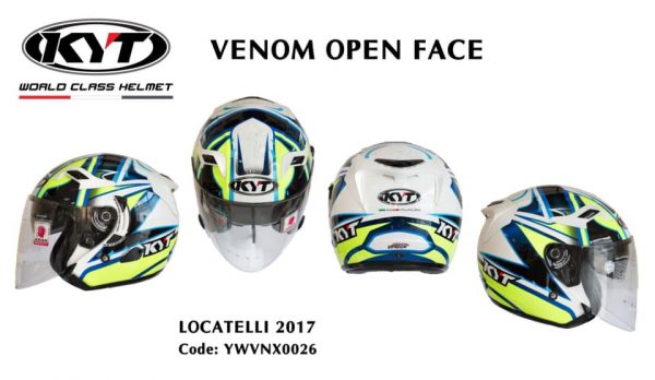 Mũ bảo hiểm 3/4 KYT Venom Locatelli 2017 (2 kính)