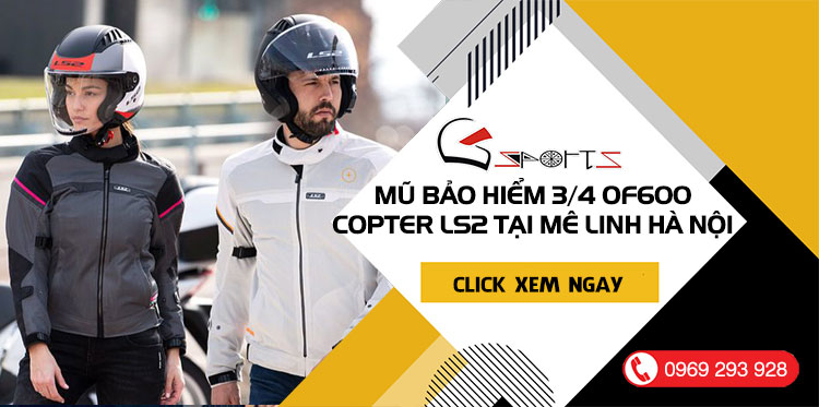 Đánh giá chi tiết mũ bảo hiểm 3/4 OF600 Copter LS2 tại Mê Linh Hà Nội
