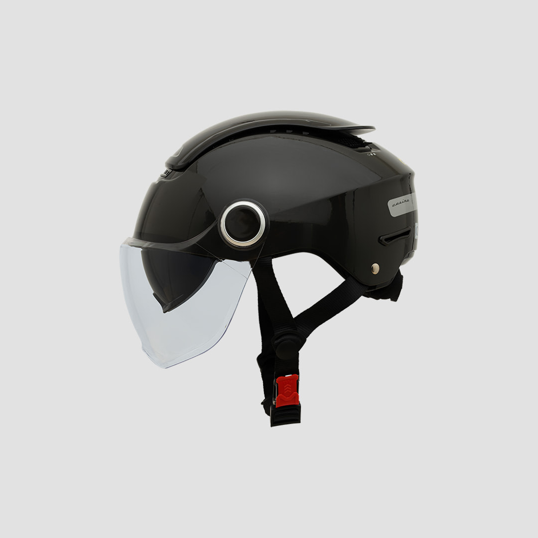 non bao hiem falcon bee mau den bong goc ngang Falcon Helmets