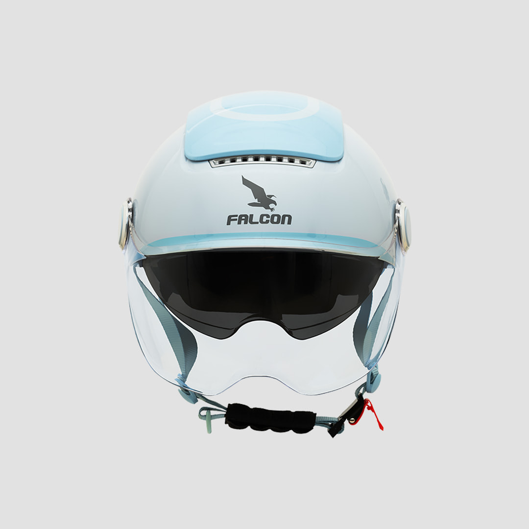 non bao hiem falcon bee mau xanh mint goc truoc Falcon Helmets