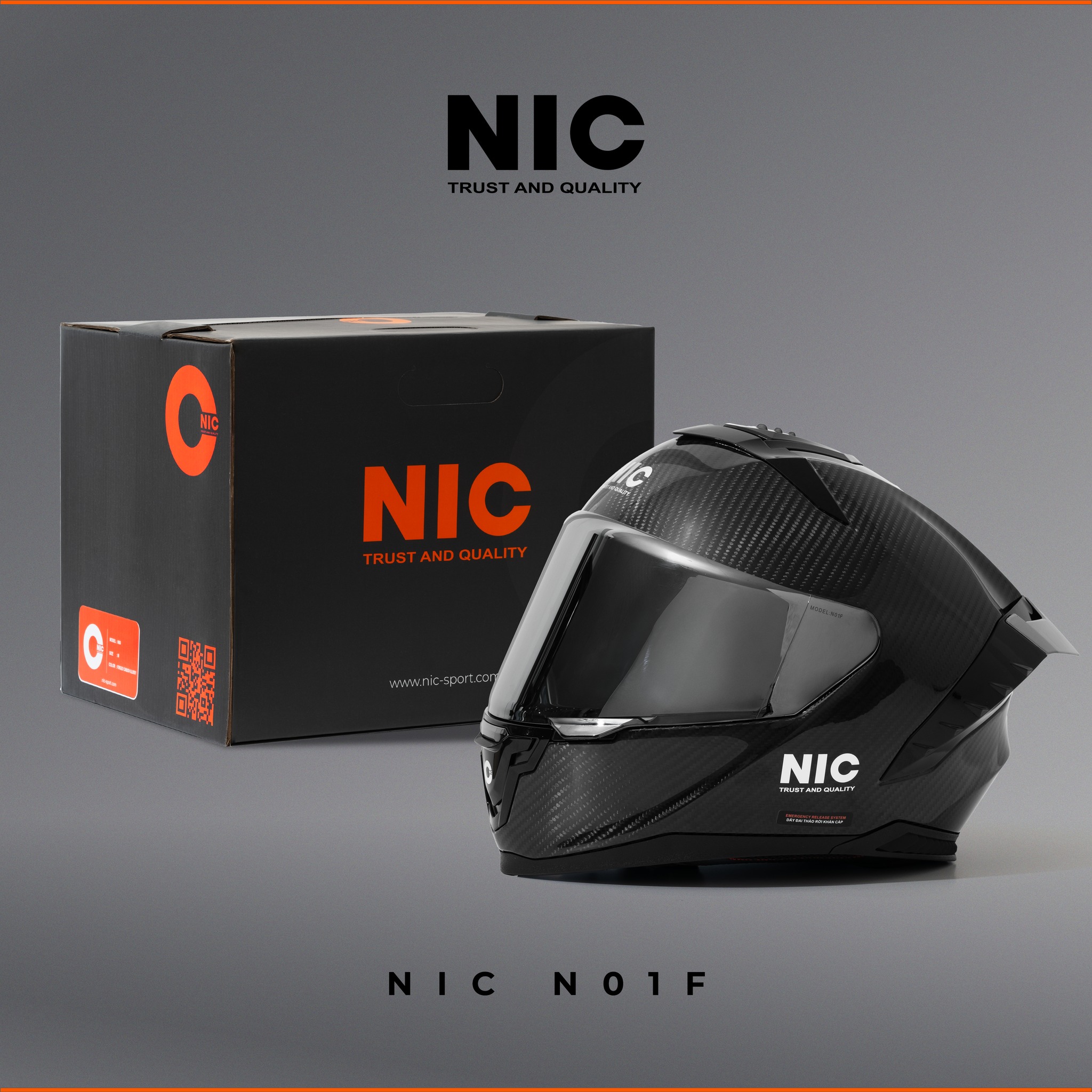 Mu bao hiem NIC N01 carbon chat luong.