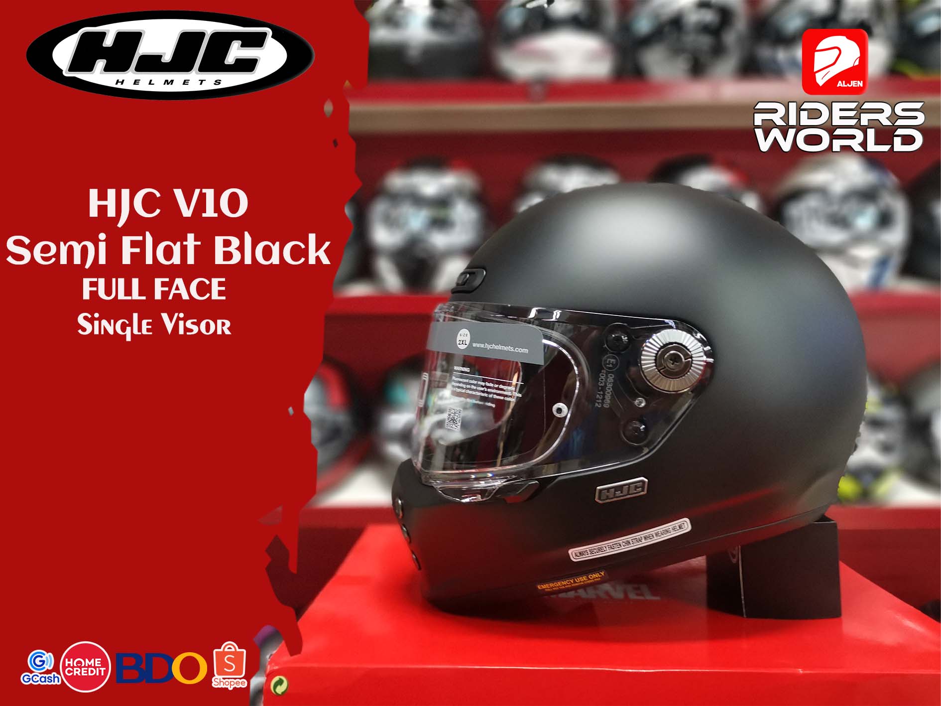 Mu bao hiem HJC V10 soi thuy tinh.