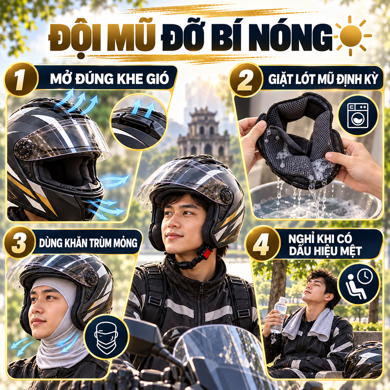 Infographic mũ LS2 mùa hè Hà Nội