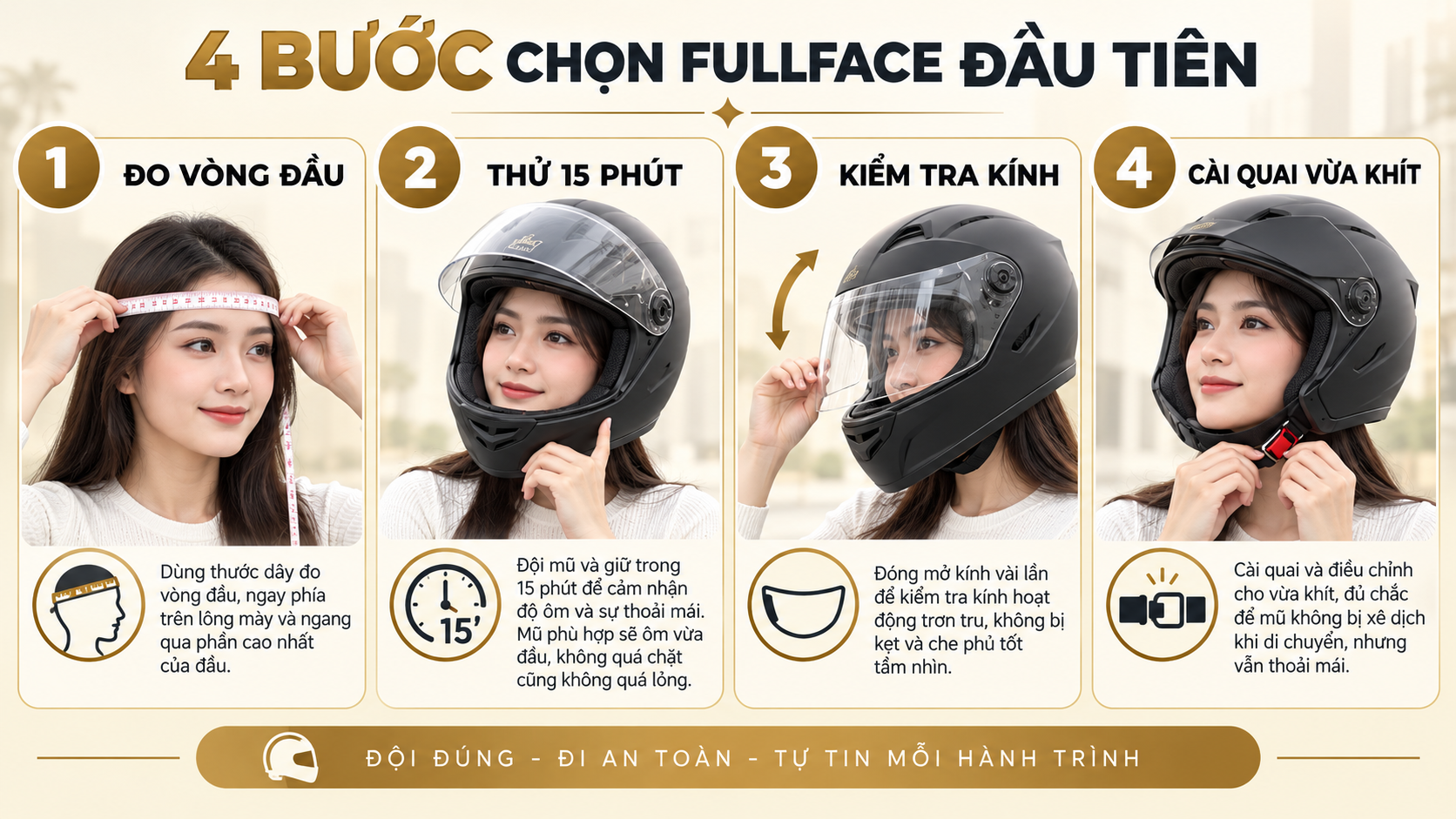 Infographic mũ HJC fullface cho người mới