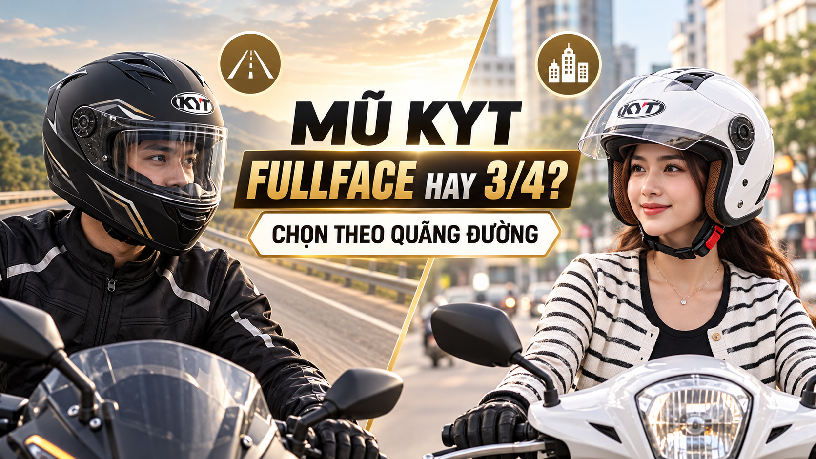 Mũ KYT Fullface Hay 3/4: Chọn Theo Tốc Độ Và Quãng Đường